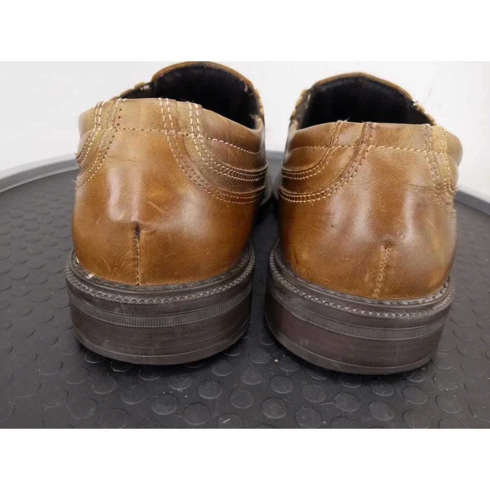 Bostonian Loafers Brown Leather Waterproof Slip On Square‎ Toe 29317 Mens 9